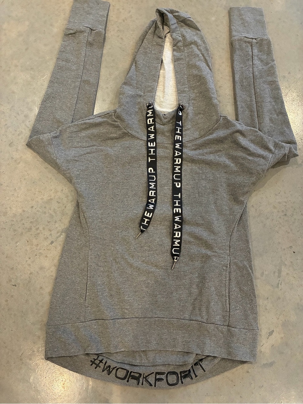 Jessica Simpson Gray Hooded Pullover with Branded Drawstrings